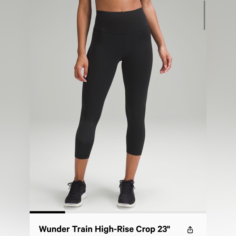 Lululemon Wunder Train High Rise Crop 23” Leggings in Black
